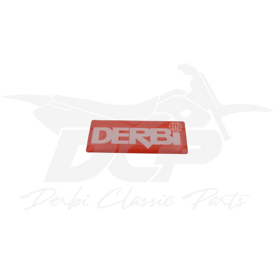 Dôme résine "Derbi" blanc sur fond rouge