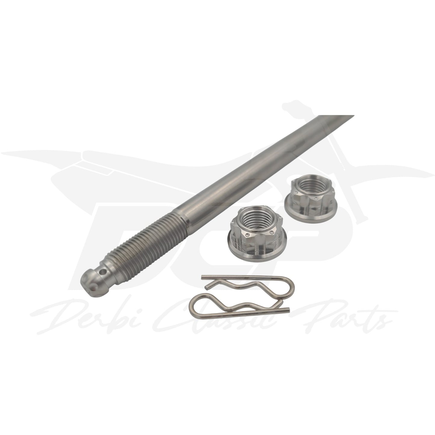 Axe de roue arrière en titane pour Derbi Senda